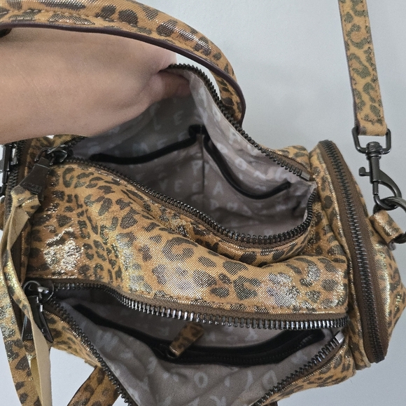 AIMEE KESTENBERG Leopard Cheetah Print Leathee CAR-GO SHOULDER SATCHEL BAG - Picture 5 of 14